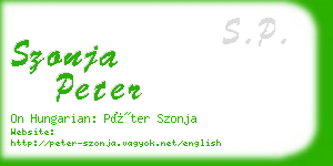 szonja peter business card